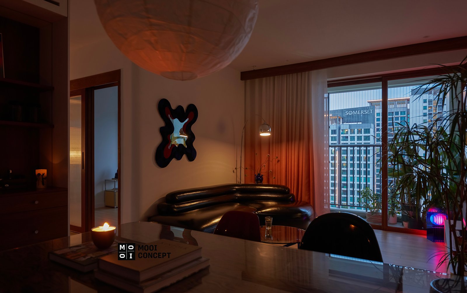 Thiết kế phòng khách Mid-Century nhà Cá